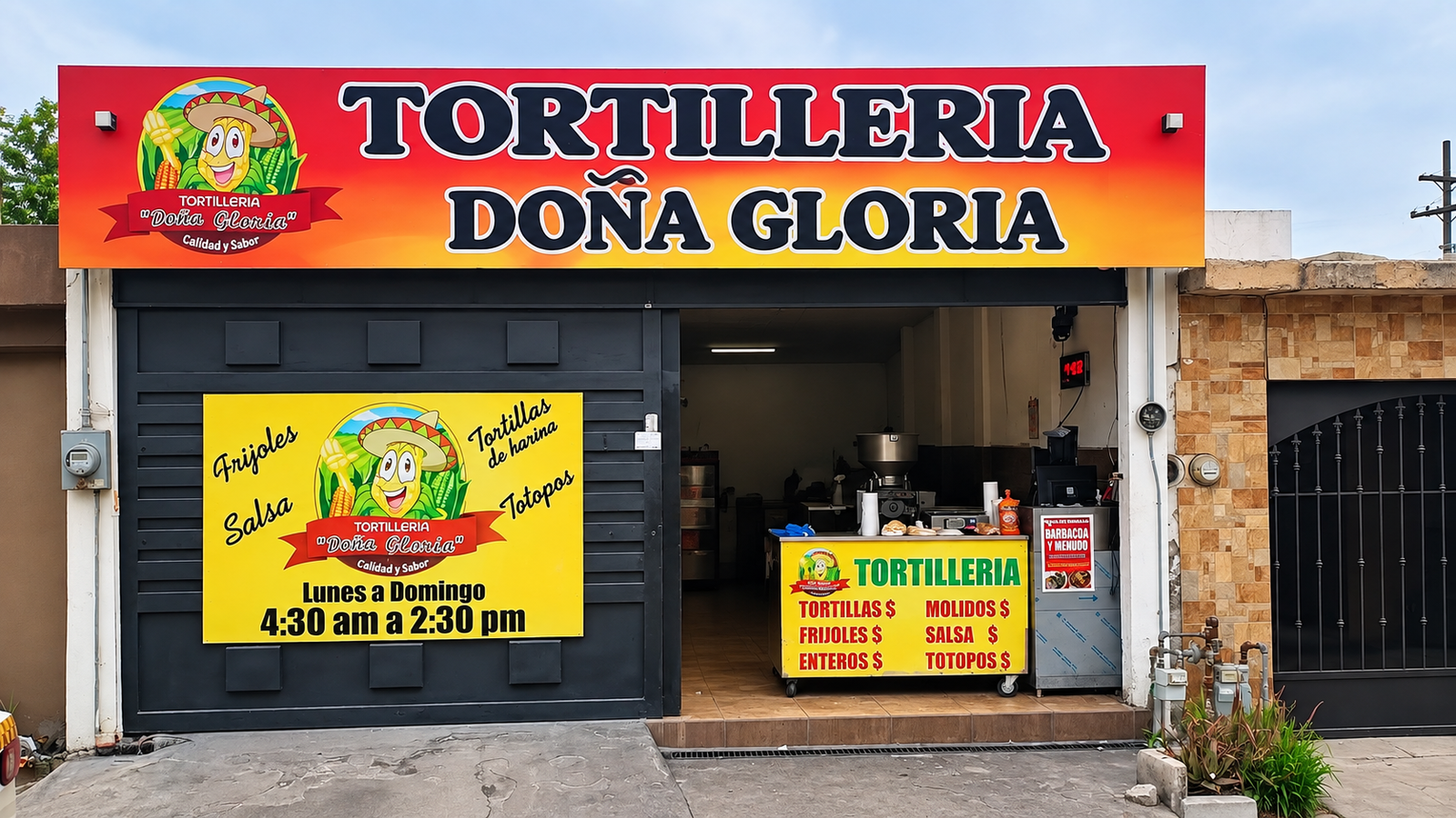 Fachada de Tortillería Doña Gloria en Escobedo